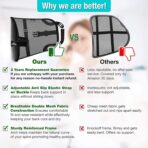 Lumbar Support - Breathable Mesh Office & Car Chair Back Support with Double Adjustable Straps for All-Day Comfort - Image 3