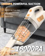 BQYPOWER Handheld Vacuum Cordless, 16000PA Strong Suction Hand Held Vacuum Cordless Rechargeable with Multiple Accessories, Portable Car Vacuum Cleaner High Power for Car Home Office - Image 2