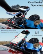 BRCOVAN 1'' Ball Aluminum Alloy Phone Mount Holder with Vibration Dampener, for Motorcycle ATV UTV Car Bike Boat Truck Scooter Fit for RAM Mounts B Size 1'' Ball Double Socket Arm, for 4.7-7.2'' Phone - Image 7