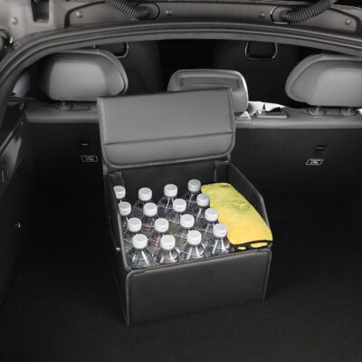 Trunk Organizer,car organizers and storage,black Leather Storage Box with lid,Fiberboard,Collapsible,15''L x 13''W x 12.4''H,2K inches³(size A) - Image 9