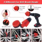 Car Detailing Kit, 18Pcs Car Detailing Brush Set, Car Cleaning Kit, Drill Brush Set, Car Detailing Brushes, Tire Brush - Car Wash Kit, Car Cleaning Tools brushes for Interior, Exterior, Wheels - Image 2