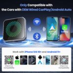 5-in-1 Wireless CarPlay & Android Auto Adapter with Netflix/YouTube, [Supports 4K HDMI Output & Screen Mirroring] - Plug & Play Car Play Wireless Smart AI Box for Cars with OEM Wired CarPlay/Auto - Image 9