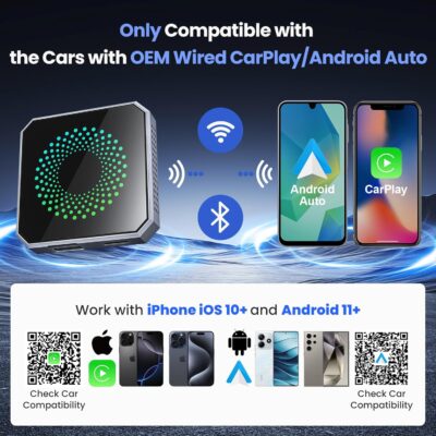5-in-1 Wireless CarPlay & Android Auto Adapter with Netflix/YouTube, [Supports 4K HDMI Output & Screen Mirroring] - Plug & Play Car Play Wireless Smart AI Box for Cars with OEM Wired CarPlay/Auto - Image 9