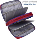 KISLANE 96 Toy Cars Storage Case Compatible with Matchbox Cars, Matchbox Cars Organizer Storage for Mini Toys, Toy Cars, Matchbox Cars, Small Dolls(Bag Only) (Red) - Image 4