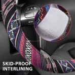 CAR PASS Boho Steering Wheel Cover, Ethnic Flax Cloth Universal Steering Wheel Cover,Anti-Slip Design, Fit 14.5-15 inches for Vehicles,Cars,SUV,Vans - Image 5