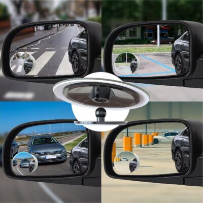 Blind Spot Mirrors 2 Pack, Frameless Side Mirror Blindspot Convex HD Glass Car Accessories, Side View Mirror Blindspot with Wide Angle Adjustable Stick for Car SUV and Trucks - Image 7