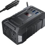 400W Car Power Inverter DC 12V to 110V AC Inverter with PD 30W/15W USB C+2*USB A Ports & 2 AC Outlets, Car Plug Adapter Outlet for Laptop/Phone/Road Trip