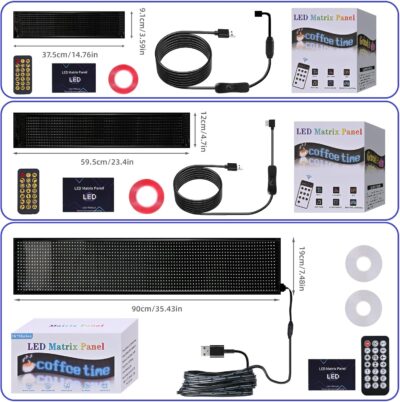 36.2"x7.6" Large Bright LED Sign, Programmable LED Scrolling Sign, Custom Flexible LED Store Sign with App Control DIY Text Pattern Animation, LED Digital Sign for Store Window Advertising Hotel - Image 7