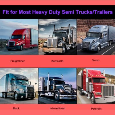 Pair Universal Mud Flaps w/Stainless Steel Plates for Semi-Truck Trailer Truck, 24x24 Splash Guard with Heavy Duty Mud Flap Weights Bottom Chrome for Peterbilt Kenworth Volvo (24in x 24in) - Image 2