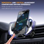 15W Wireless Car Charger & Auto Rotating Car Phone Holder MagSafe Compatible with LED Lights, Gesture Control Clamping, Auto Arm Opening, Built-In Battery, Dual Mount Options for Vent or Dashboard - Image 7