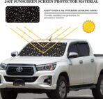 Woanger Windshield Sun Shade Foldable Car Front Window Covers for Car Accessories Sun Heat UV Rays Visor Protector Protection for Universal Cars SUV Truck (Moon Star) - Image 2