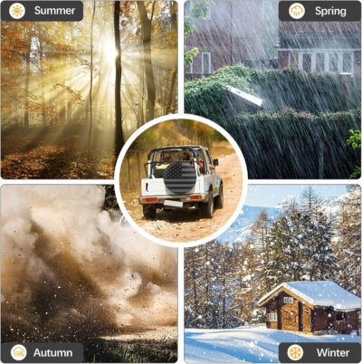 Spare Tire Cover for RV Trailer, Waterproof Leather Wheel Cover with American USA Flag, Camper Spare Tire Cover Fit for Jeep Wrangler Rv SUV Truck Travel Trailer 16" - Image 5