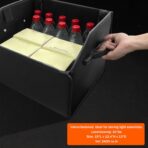 Trunk Organizer,car organizers and storage,black Leather Storage Box with lid,Fiberboard,Collapsible,15''L x 13''W x 12.4''H,2K inches³(size A) - Image 4