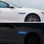 TOMALL 6Pcs 3D Strong Reflective Stripe Sticker for Car Fender Hood Bumper High-Intensity Night Visibility Reflective Decal Safety Warning Diamond Grade Carbon Fiber Universal for Car SUV (Blue) - Image 3