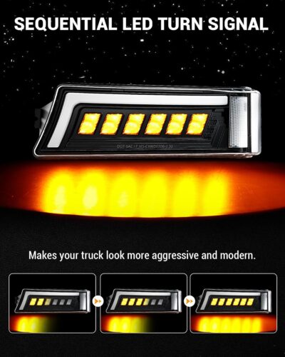 Z-OFFROAD LED Headlights Assembly DOT Approved with DRL Turn Signal Hi/Low Sealed Beam Compatible with 03-06 Chevy Silverado Avalanche (Sequential Turn Signal + Clear Side Marker) - Image 2