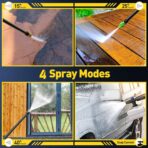 EVEAGE Electric Pressure Washer, Power Washer with 1000Ml Foam Cannon, Powerwasher for Cars, Fences, Patios, Decks, Home and Driveway Cleaning - Image 5