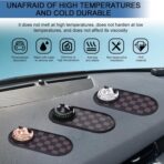 Car Dashboard Mat Kit: 360° Rotating Phone Holder, Parking Number Plate, Universal Anti-Slip Organizer Pad (Luxury Gold) - Image 3