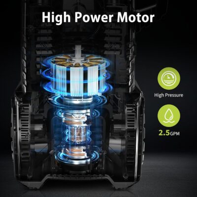 5000 Max Adjustable PSI Pressure Washer,2.5 Max GPM Power Washer with 33 FT Retractable Hose Reel, Stainless Steel Lance, 500ml Foam Cannon, 4-Nozzle Set, Washer for Cars, Fences, Patios - Image 3