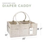 Parker Baby Diaper Caddy - Nursery Storage Bin and Car Organizer for Diapers and Baby Wipes - White, Large - Image 6