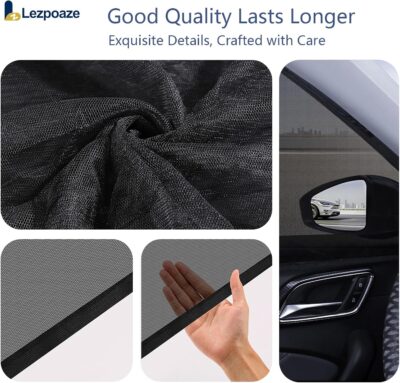 4-Pack Car Window Shades with Insect Screen, UV Blocking & Breathable Mesh, Universal Fit for 96% Cars, for Baby Kids Travel Camping, Heat Insulation & Privacy Protection - Image 5