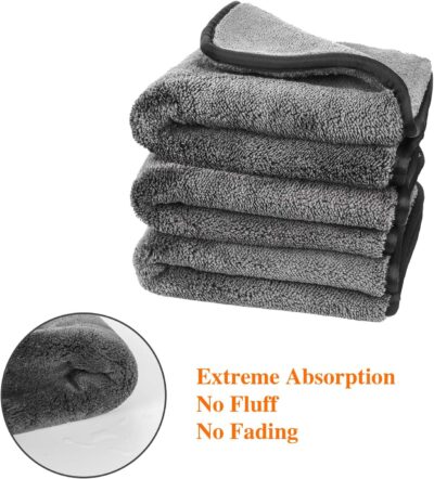 GTF Microfiber Car Cleaning Cloths, Upgraded 1200gsm Ultra-Thick Cars Drying Towel Microfiber Cloth for Car and Home Polishing Washing and Detailing 16'' x 16''(3 Pack) - Image 2