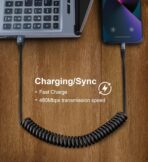 Coiled Lightning Cable, iPhone Charger Cable 3FT for Car, 2 Pack [Apple MFi Certified] 3 Feet Lightning Cord Compatible with iPhone14/13/12/11 Pro Max/XS MAX/XR/XS/X/8/7/Plus/6S iPad/iPod- Black - Image 4