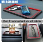 Car Dashboard Anti-Slip Grip Mat, Cell Phone Holder Gel Pad, Multifunctional Dashboard Sticky Pad, Universal Vehicle Interior Accessories for GPS, Keychains, Sunglasses (Red) - Image 6