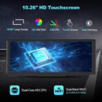 Portable Apple CarPlay Screen for Car, 10.26“ Wireless CarPlay & Android Auto Touch Screen Voice Control Navigation, 4K Dash Cam & 1080P Backup Camera DVR Recording Plug & Play for Car Truck - Image 6