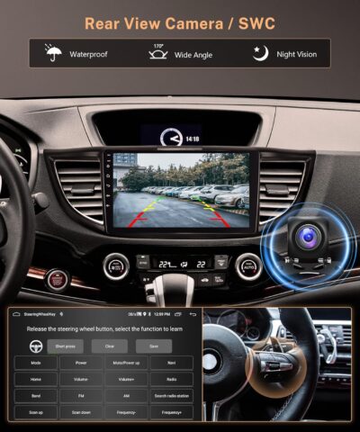 Rimoody 4G+64G Android 13 Car Stereo Radio for Honda CRV 2012-2016, Wireless Carplay Andorid auto GPS 5G-WiFi 9'' Touchscreen Bluetooth FM/RDS EQ-32 SWC Backup Camera - Image 5