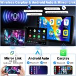 4GB+64GB, 8 Core Qualcomm Car Stereo Radio for Hyundai Santa Fe 2006-2012 Android 13 Wireless CarPlay Android Auto 9 Inch IPS Touchscreen GPS Navigation Bluetooth 5.1 DSP WiFi AHD Backup Camera SWC - Image 5