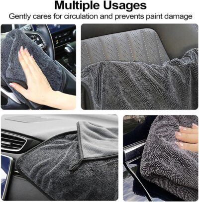 Towel for Car | Car Detailing Towels - Highly Absorbent Cleaning Cloth for SUV RV Truck Boat, Reusable Cleaning Rags for House Kitchen - Image 4