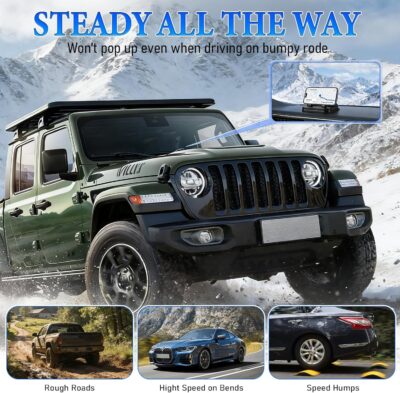 Car Phone Holder 360 Degree Rotation, Suitable for car Navigation in-car Dashboard, Horizontal and Vertical Screen Adjustment Angle, Suction Cup Fixed Non-Slip Mobile Phone Holder Suitable (Black) - Image 6