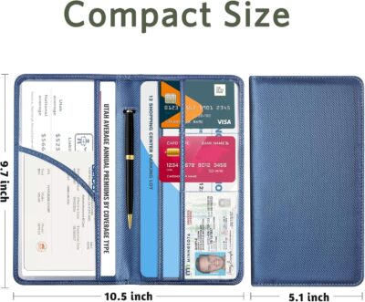 CoBak Car Registration and Insurance Holder - Vehicle Glove Box Car Organizer,Auto Truck Comparment Accessories Case with Magnetic Closure for Driver License,Cards, Carbon Blue - Image 5