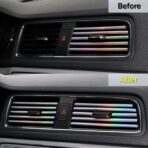 LivTee 20 Pieces Car Air Conditioner Decoration Strip for Vent Outlet, Universal Waterproof Bendable Air Vent Outlet Trim Decoration, Car Interior Accessories (Shiny Silver) - Image 6