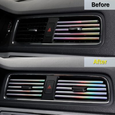 LivTee 20 Pieces Car Air Conditioner Decoration Strip for Vent Outlet, Universal Waterproof Bendable Air Vent Outlet Trim Decoration, Car Interior Accessories (Shiny Silver) - Image 6