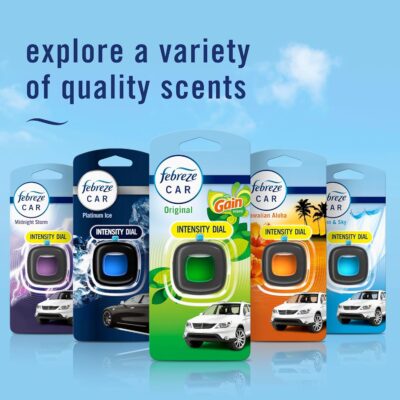 Febreze Car Air Freshener, Odor-Fighting Automotive Vent Clip, Scented Car Accessories, Long Lasting for Strong Odors, Gain Original Scent, 4 Count - Image 8
