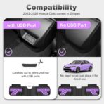 Floor Mats Fit for Honda Civic 2022-2025 2026 Sedan Hatchback Si (Include Sport,Not for Hybrid), with&w/o USB Port | for Acura Integra 2023-2026, All Weather Car Floor Liners, Black & Purple - Image 2