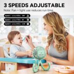 AMACOOL Battery Operated Stroller Fan, Baby Travel Essentials for Beach Disney, Newborn Boy & Girl Showers Gifts Registry Search, Rechargeable Clip On Fan for Car Seat Wagon Crib Bike Treadmill - Image 3
