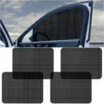 4PCS Car Side Window Sunshade, Block UV Rays Privacy Protector Car Static Cling Film Sticker, Reusable Washable Auto Shade Stickers for Heat Glare Protection, Window Film for Most Cars