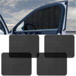 4PCS Car Side Window Sunshade, Block UV Rays Privacy Protector Car Static Cling Film Sticker, Reusable Washable Auto Shade Stickers for Heat Glare Protection, Window Film for Most Cars
