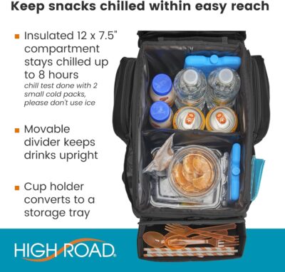 High Road CarHop Backseat Organizer for Kids and Passenger Seat Organizer for Adults - Car Seat Cooler with Cup Holders and Convertible Tray Lid - Image 4