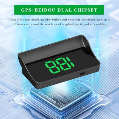 Heads Up Display for Car, Windshield Projection Digital Speedometer with USB Cable & Car Charger Adapter, Plug and Play HUD w/Large Font Display & Overspeed Alarm for Most Vehicles (KM/H) - Image 5