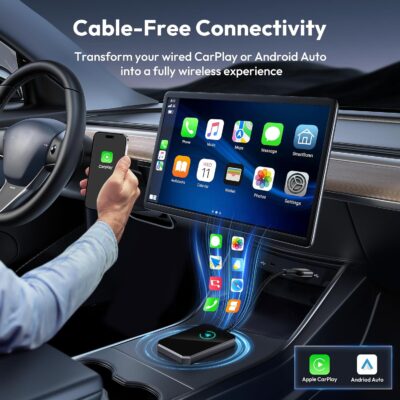 Basesailor Wireless CarPlay and Android Auto Adapter,2-in-1 2024 New Upgraded Bluetooth Car Play Dongle for Convert Factory Wired to Wireless,Fit for Cars from 2015,Apple iPhone iOS 10+,Andriod 11+ - Image 2