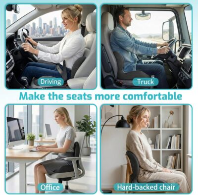 Ergonomic Seat Cushion,Office Chair Cushion with Lumbar Support Pillow,Car Orthopedic Seat Cushions,Designed for Sciatica,Tailbone,Back Pain Relief,for Office,Car,Truck,Home,Desk Chair - Image 9