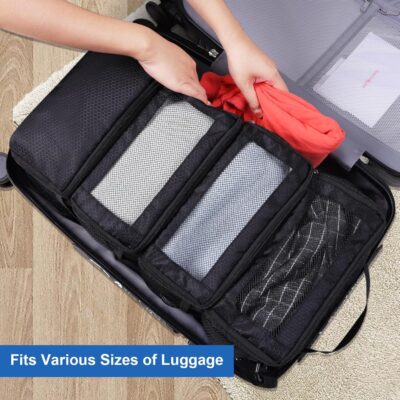 Olosar Suitcase Organizer, Travel Luggage Organizer Portable Hanging Travel Shelves Collapsible Hanging Packing Cubes for Carry on Suitcase - Image 2