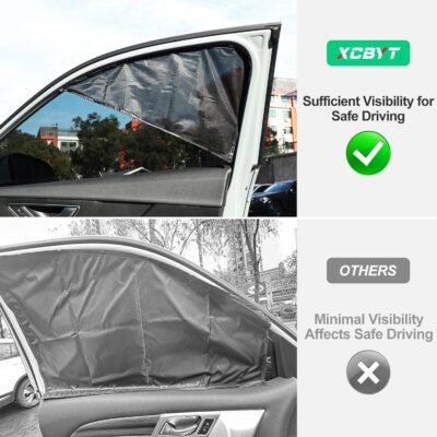 XCBYT Car Window Shades, Driver Window Sun Shade, Upgraded Magnetic Side Window Sun Shade for Front Side Windows with Block Sunlight, Glare and Heat for SUV, Truck, Safe Driving (2PS) - Image 7