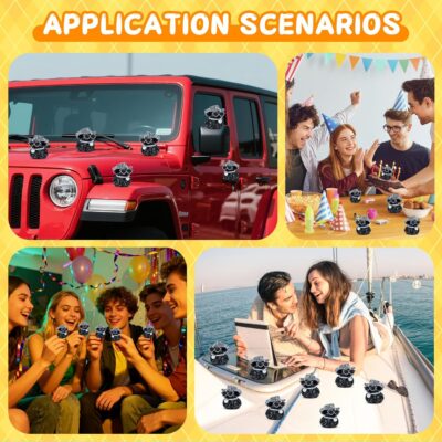 Black Diamond Rubber Duck with White Diamond Hat, Sunglasses & Pearl Necklace - Funny Car Dashboard Decor Accessory, Premium PVC Material - Image 6