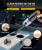 Car Vacuum Portable Cordless, 35000PA High Power Suction & Blower, Wireless Handheld Vacuum Cleaner for Car, Home, Office, Pet(Abyssal Black) - Image 4