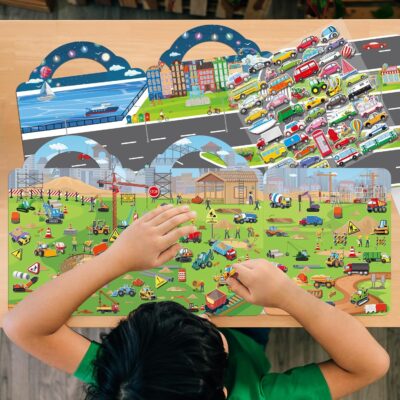 2 Pack Puffy Sticker Books for Kids Ages 3-5, Construction Truck and Vehicle Car Stickers for Toddlers Boys, 3D Reusable Stickers Books for Toddlers, Activity Book for Boys Party - Image 7