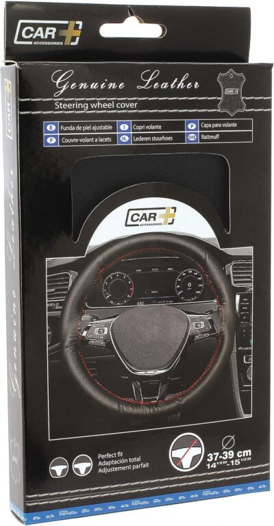 CAR+ 2505WBB Steering Wheel Cover, Black - Image 2